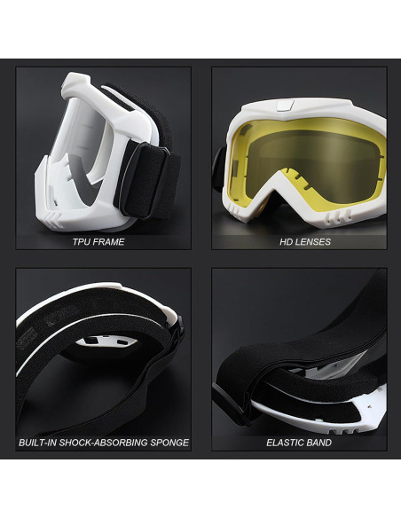 Gafas de motocross Immoono 2 paquetes con lentes coloridos