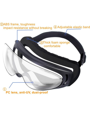 Gafas de Motocicleta LJDJ 2 Paquetes con Máscaras