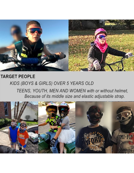 Gafas de Motocicleta LJDJ 2 Paquetes con Máscaras