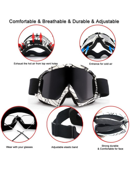 Gafas de Motocross SPOSUNE Cobra UV400 para ATV y Dirt Bike