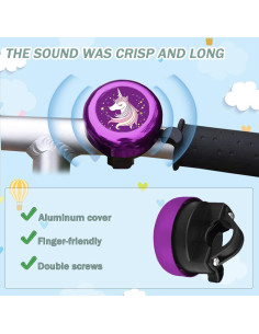 Campana de Bicicleta Vortika Unicornio + 2 Cintas Decorativas 2