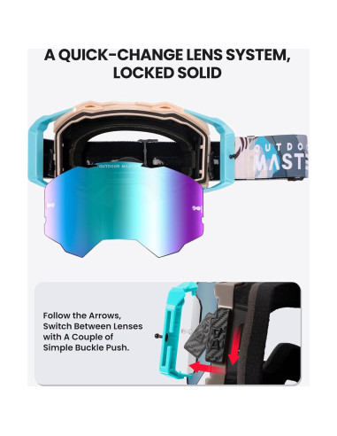 Gafas de Motocross OutdoorMaster Macaw OTG Revo Azul