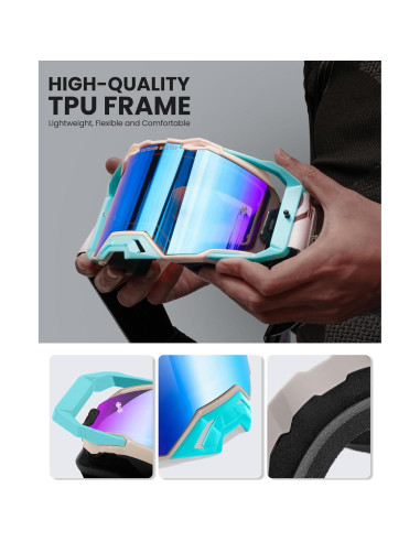 Gafas de Motocross OutdoorMaster Macaw OTG Revo Azul