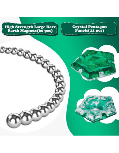 Esfera Magnética Antiestrés LAFFTRAK - Set 12 Piezas Verde