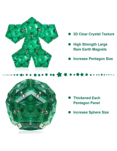 Esfera Magnética Antiestrés LAFFTRAK - Set 12 Piezas Verde