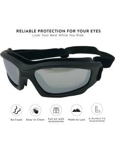 Gafas de Motocicleta Jiayuoptics Plata con Lentes Espejados 2