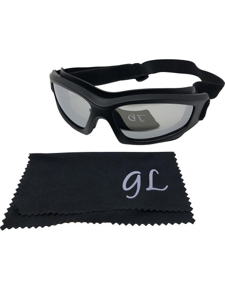 Gafas de Motocicleta Jiayuoptics Plata con Lentes Espejados