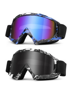 Gafas de Motocross 2-Pack Gris y Azul - Unisex