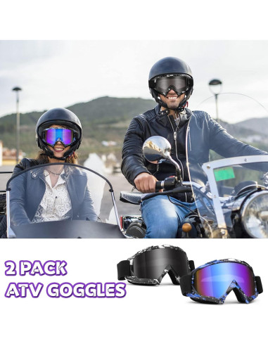 Gafas de Motocross 2-Pack Gris y Azul - Unisex