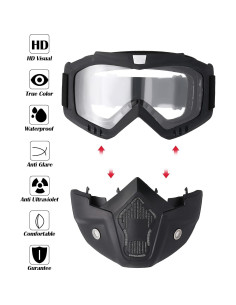 Gafas de Motocicleta Kemiuu con Casco y Cubierta Facial 2