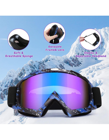 Gafas de Motocross 2-Pack Gris y Azul - Unisex