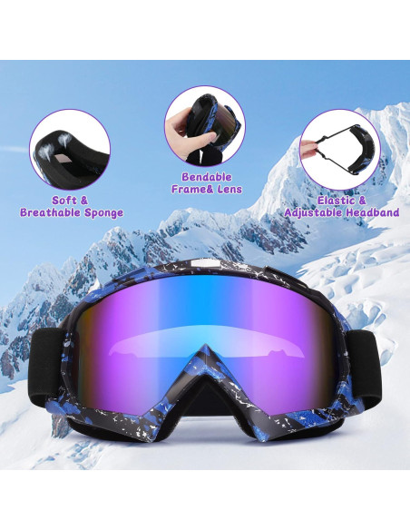 Gafas de Motocross 2-Pack Gris y Azul - Unisex