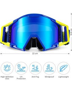 Gafas de Motocross MX - Cubierta Nasal - Marco Azul 2