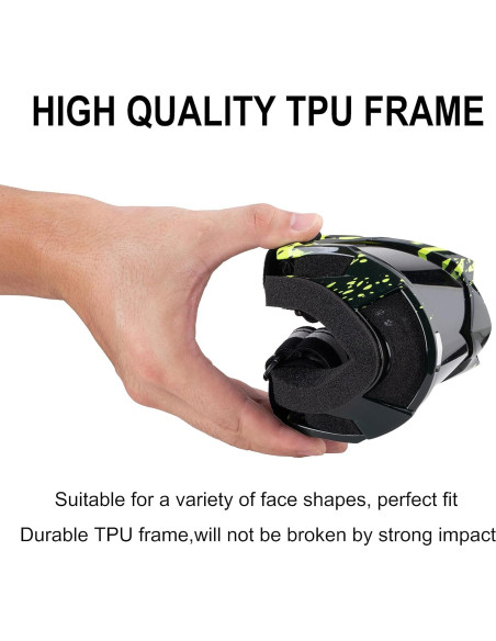 Gafas de Motocross X-TPSON Marco Negro Lente Plateada