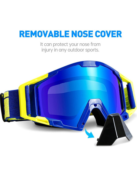 Gafas de Motocross MX - Cubierta Nasal - Marco Azul