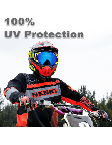 Gafas de Motocross MX - Cubierta Nasal - Marco Azul