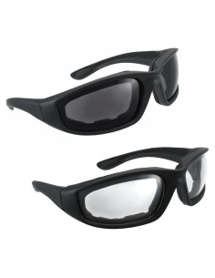 Gafas de Motocicleta grinderPUNCH - 2 Pares Ahumados y Claros