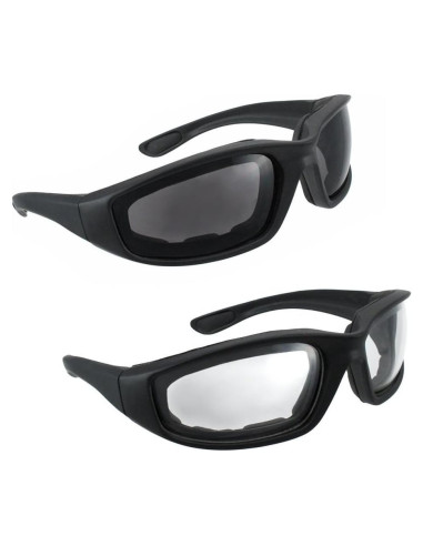 Gafas de Motocicleta grinderPUNCH - 2 Pares Ahumados y Claros