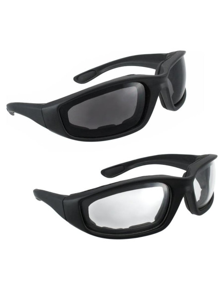 Gafas de Motocicleta grinderPUNCH - 2 Pares Ahumados y Claros