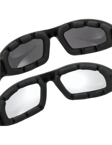Gafas de Motocicleta grinderPUNCH - 2 Pares Ahumados y Claros