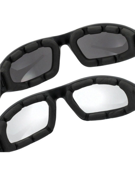 Gafas de Motocicleta grinderPUNCH - 2 Pares Ahumados y Claros