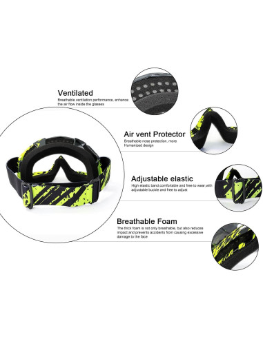Gafas de motocross FMY UV400 a prueba de polvo y arañazos