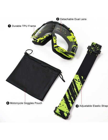 Gafas de motocross FMY UV400 a prueba de polvo y arañazos