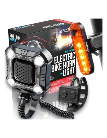 Bocina de Bicicleta ZIREN NP NIGHT PROVISION 120-140dB LED IPX4
