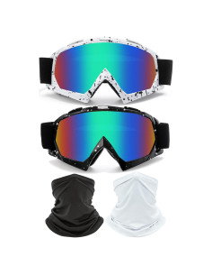 Gafas de Motocicleta immoono con Máscara Facial y Lentes Coloridos