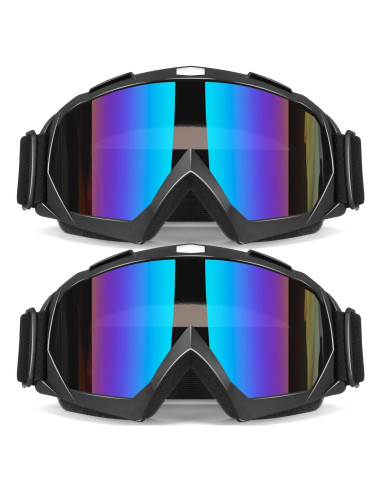 Gafas de Motocross Multicolor 2 Piezas a Prueba de Viento