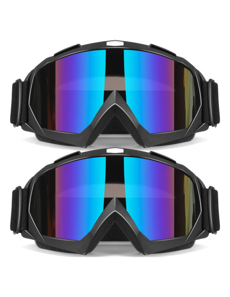 Gafas de Motocross Multicolor 2 Piezas a Prueba de Viento
