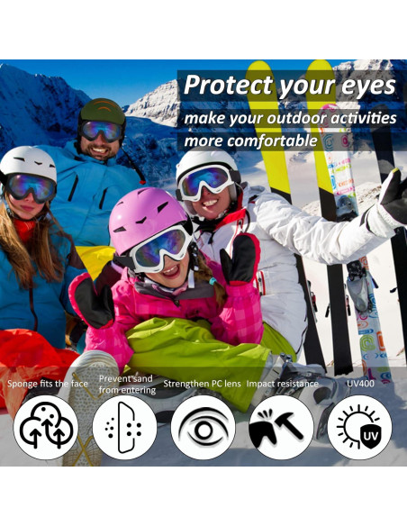 Gafas de Motocicleta LMAVAG UV400 Ajustables 2 Paquetes