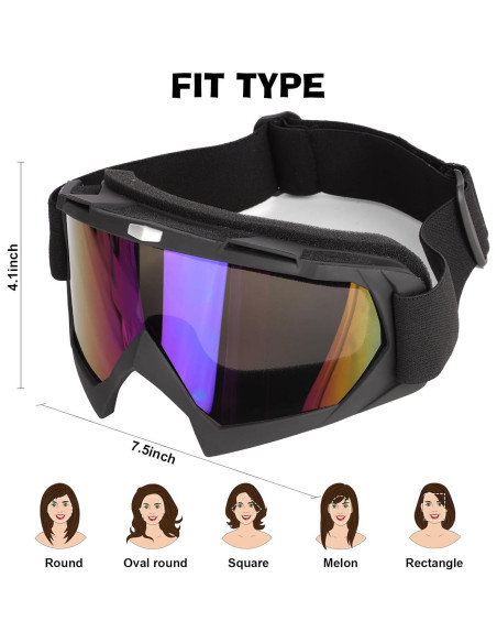 Gafas de Motocross Multicolor 2 Piezas a Prueba de Viento
