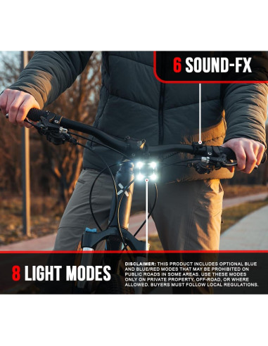 Bocina de Bicicleta ZIREN NP NIGHT PROVISION 120-140dB LED IPX4