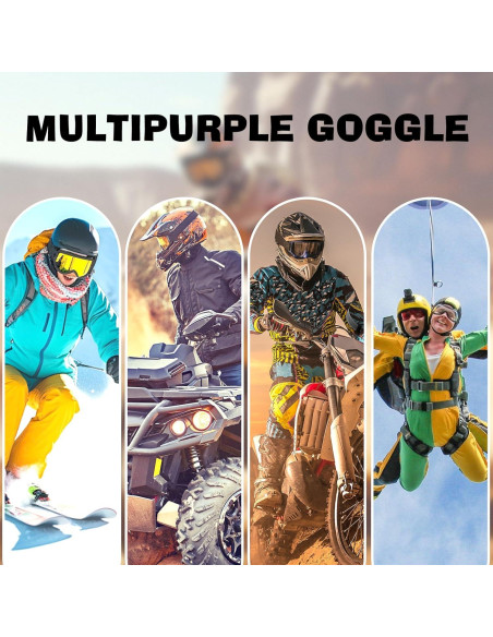 Gafas de Motocross Multicolor 2 Piezas a Prueba de Viento