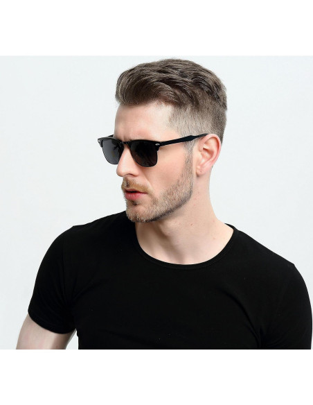Gafas de Sol Polarizadas SUNGAIT Retro Unisex Marco Metal