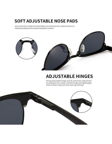 Gafas de Sol Polarizadas SUNGAIT Retro Unisex Marco Metal