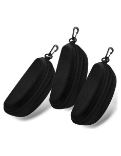 Estuche rígido para gafas de sol 3 piezas Negro EVA