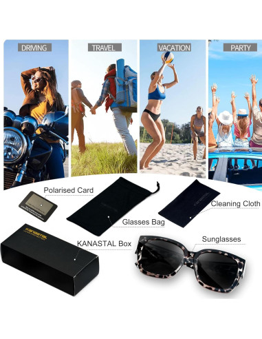 Gafas de Sol KANASTAL Polarizadas UV400 Unisex Diseño Cuadrado