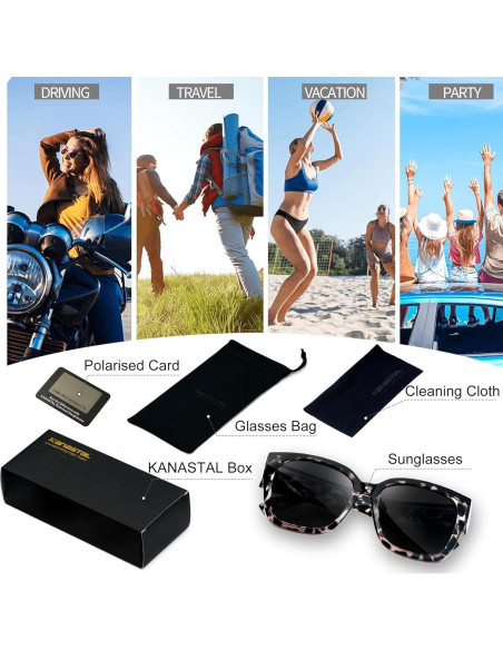 Gafas de Sol KANASTAL Polarizadas UV400 Unisex Diseño Cuadrado