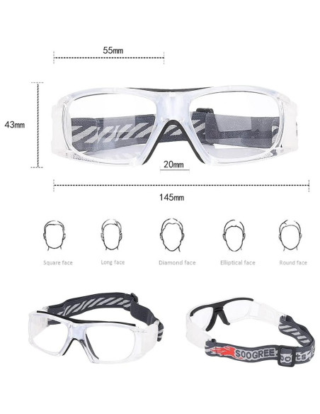 Gafas Deportivas Unisex Antivaho para Baloncesto y Fútbol