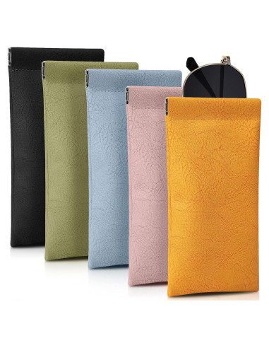 Estuche de Gafas Suave 5 Paquetes Cuero PU Unisex