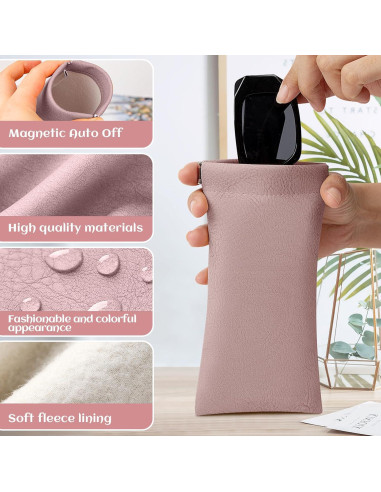 Estuche de Gafas Suave 5 Paquetes Cuero PU Unisex