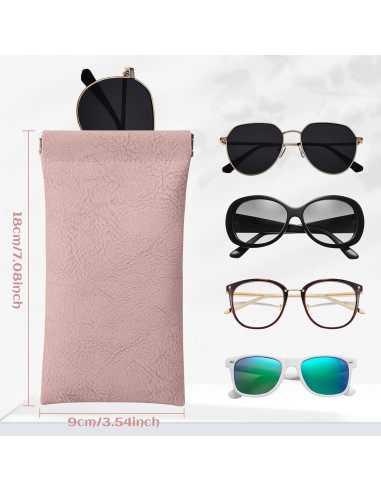 Estuche de Gafas Suave 5 Paquetes Cuero PU Unisex