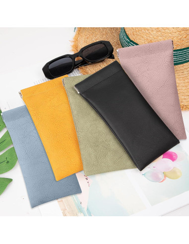 Estuche de Gafas Suave 5 Paquetes Cuero PU Unisex