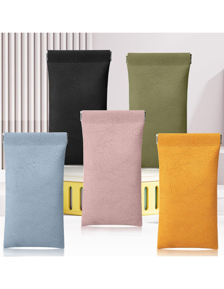 Estuche de Gafas Suave 5 Paquetes Cuero PU Unisex