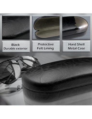 Estuche Duro para Gafas MiEstucheDeGafas - Negro con Bolsa