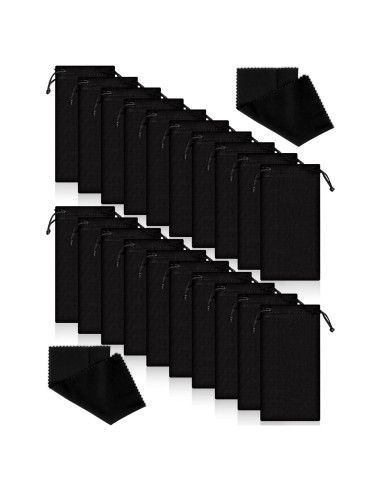 Flutesan 40 Fundas Microfibra para Gafas + 2 Paños Limpieza