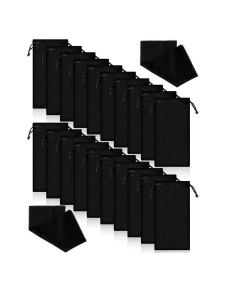 Flutesan 40 Fundas Microfibra para Gafas + 2 Paños Limpieza