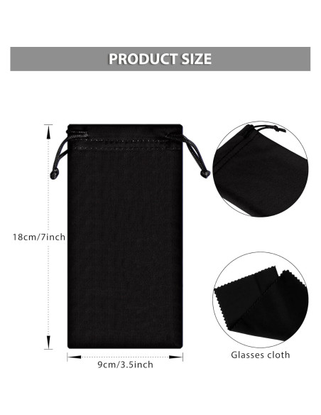 Flutesan 40 Fundas Microfibra para Gafas + 2 Paños Limpieza